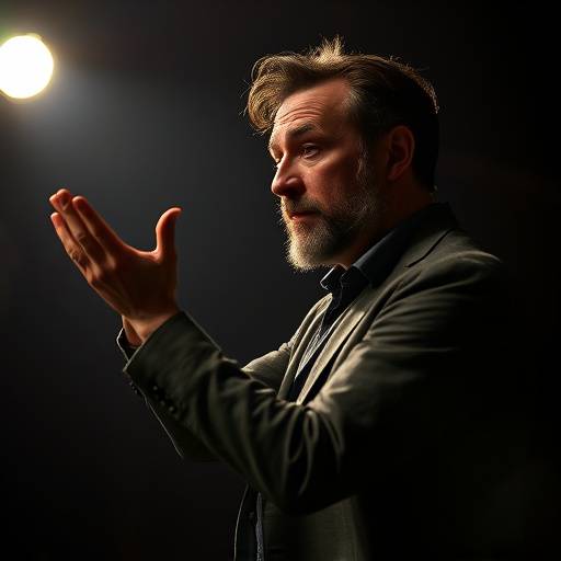 Schauspieler demonstriert eine psychologische Geste nach Michael Chekhov